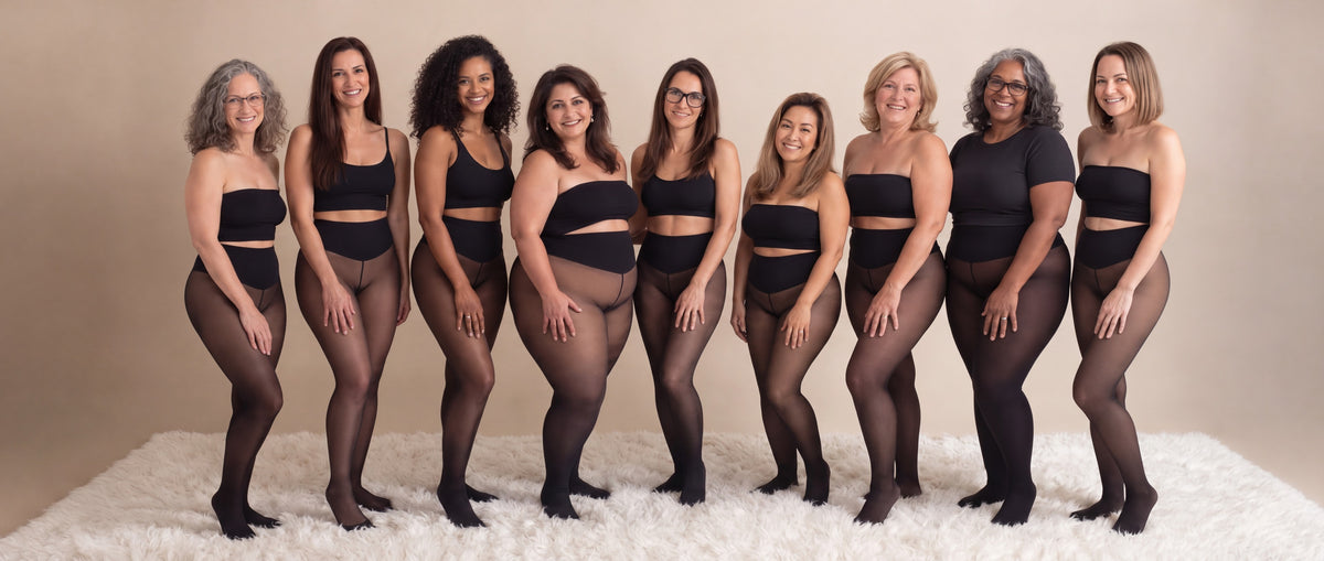 Neuf femmes en collant polaire effet peau nue