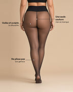 Collant polaire effet peau nue vu de dos