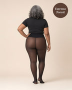 Collant polaire effet peau nue coloris Espresso