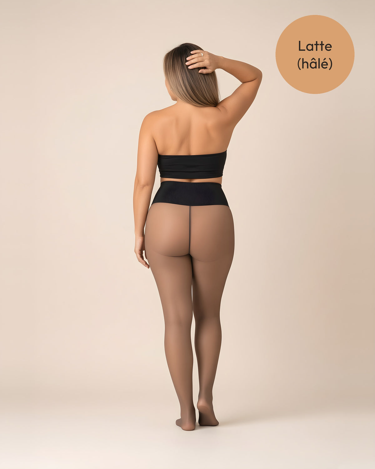 Collant polaire effet peau nue coloris Latte